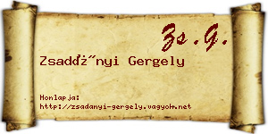 Zsadányi Gergely névjegykártya